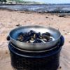 Mussels cooking on the Cobb PRO and Fry Dish at the beach