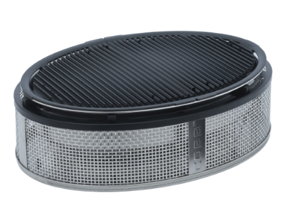 Cobb Supreme portable charcoal cooker griddle plate fitted on the Cobb Supreme