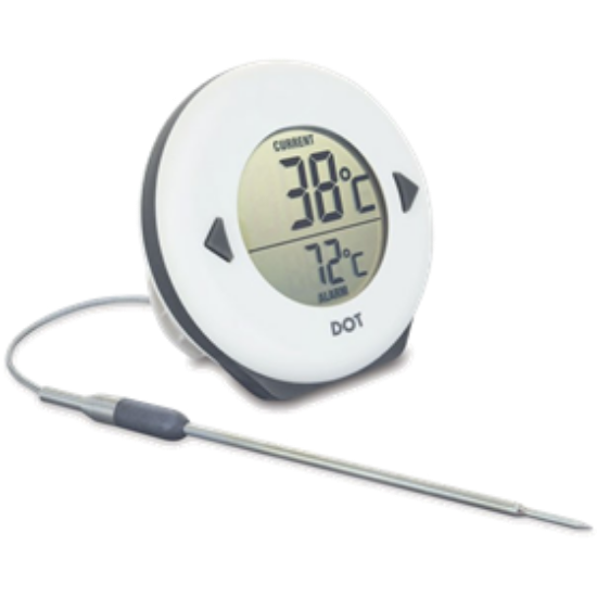 ETI digital food thermometer with probe and stainless steel braided wire