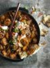 Lamb curry cooking in the Cobb fry dish